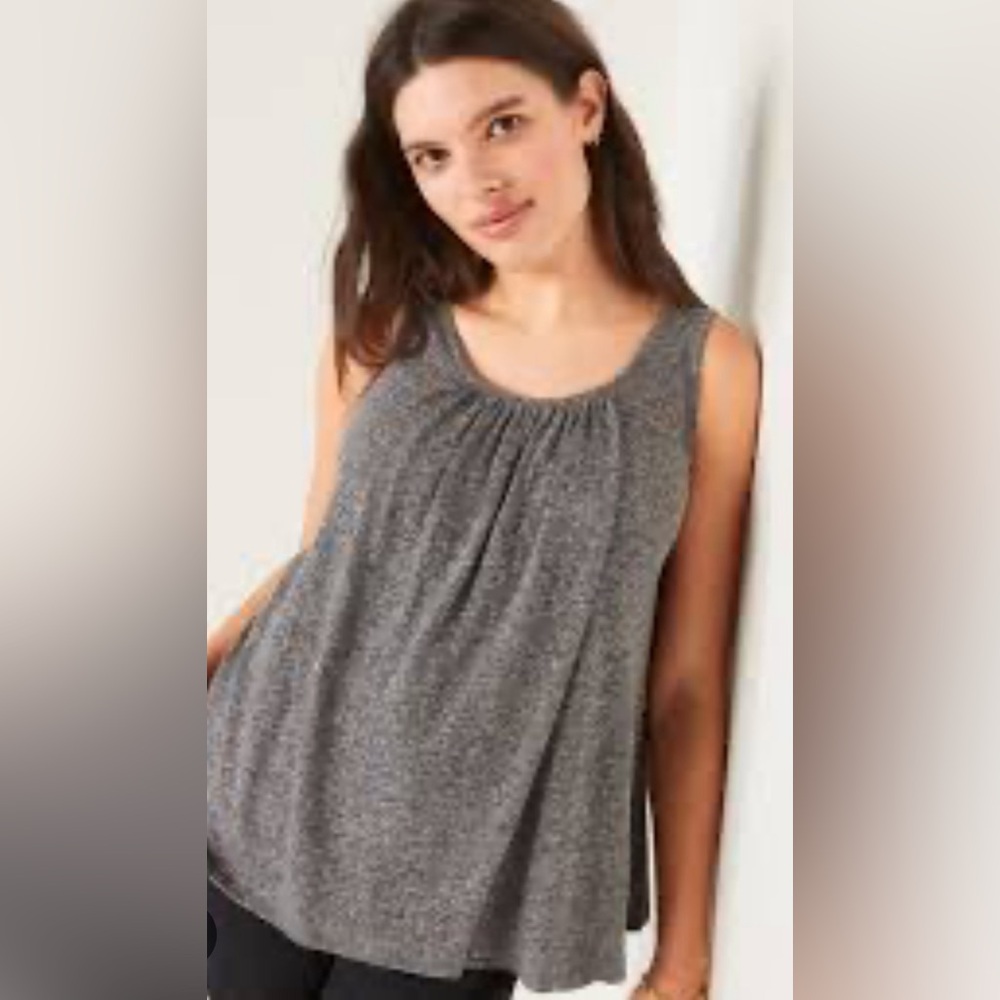Maternity Sleeveless Linen-Blend Jersey Nursing Top